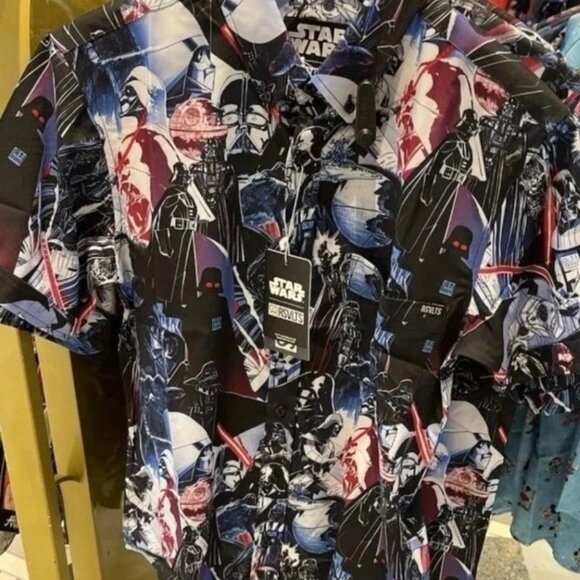 2025 Disney Parks RSVLTS Star Wars Shirt  Darth Vader Button Up Black NWT - Picture 3 of 4